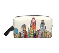 Cartoon Austin Texas Print Storage Bag - Toiletry Shaving Dopp Kit, Travel Cosmetic Bags, Packing Organizer, Portable Pouch