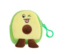 Cartoon Avocado Coin Purse - Novelty Fruit Wallet, Mini Zipper Bag | Plush Pouch for Pocket Money, Key Ring Keys for Girls, Bo, yellow, Se référer au descriptif, Refer description