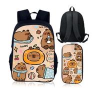 Cartoon Backpack School Bag, Capybar Pencil Case, Capybara Backpack for Kids,3D Cute Animal Rucksack,Cartoon Anime Children's Backpacks for Children