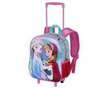 CARTOON Backpack with Trolley Backpack with Embossed Images for School Kindergarten 34cm Bag with Wheels and Extendable Handle 3D Figure, Frozen, 34 cm, Backpack kindergarten trolley