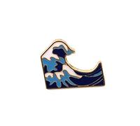Cartoon Badge Wave Clothing Occident Backpack Brooch Trend Fashion Pearl Pin (BLUE, One Size)