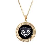 Cartoon Badger Necklace for Women Adjustable Jewelry Pendant for Mom Wife Girlfriend Gifts Golden-style