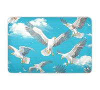 Cartoon Bald Bird Sky Blue Baby Bed Pad Water Resistant Pets Potty Training Mat Portable Travel Mattress for Kids Adults Pets , 52" L x 34" W Manta impermeable para Bebes