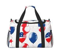 Cartoon Balloon Print Foldable Carry On Tote Large Capacity Hand Carry Bag for Airplane Weekend Getaways