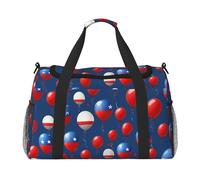 Cartoon Balloon Print Foldable Carry On Tote Large Capacity Hand Carry Bag for Airplane Weekend Getaways