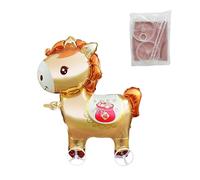 Cartoon Balloons, Inflatable Horse Toy, Walking Wheels Feature, Celebration Party Prop, Festive Seasonal Gift, Indoor Outdoor Event, Whimsical Activity Play Accessory