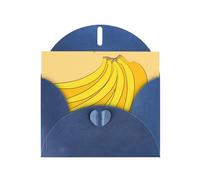 cartoon banana Greeting Card with Blue Envelope Holidays Birthdays Weddings Anniversaries Write Unique Blessings