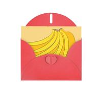 cartoon banana Greeting Card with Red Envelope Holidays Birthdays Weddings Anniversaries Write Unique Blessings