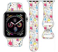 Cartoon Band Compatible with Apple Watch 38mm/40mm/41mm/42mm/44mm/45mm/46mm, Princess Bands Replacement for Apple Watch Series 10 9 8 7 6 5 4 3 SE2, Silicone iWatch Band for Women
