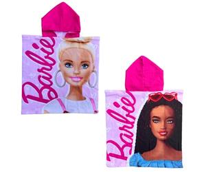 CARTOON Barbie Microfibre Beach Poncho 110 x 55 cm Bathrobe for Children Beach Pool