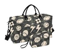Cartoon Baseball Balls Camouflage Decorative Large Travel Bag Gym Sports Duffel Bags with Adjustable Strap for Trip Multifunctional Bolsa de Mano para ropa de