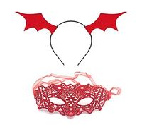 Cartoon Bat Wings Shape Hair Hoop + Masquerade Rave Carnival Party Headpiece Hair Band Cosplay Costume Props Unisex Half Face Masquerade Women Half Face Cosplay Women For Men Hot Weather