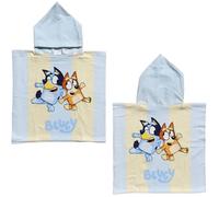 CARTOON Bath Poncho for Children Polyester Microfibre Size 50 x 100 cm Beach Pool, Bluey and Bingo, One Size
