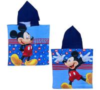 CARTOON Bath Poncho for Children Polyester Microfibre Size 50 x 100 cm Beach Pool, Mickey Mouse, Einheitsgröße