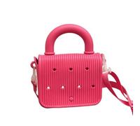 Cartoon Beach Bag,Anti-slip Handbags With Hole,Cartoon Crossbody Tote,Small Shoulder Bag,Leisure Style Beach Bag(Rose Red)
