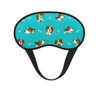Cartoon Beagle Dog Print Adults Kids Eye Mask for Travel Face Cover Home Hotel Airplane Camping Sleep Aid
