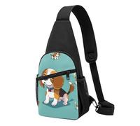 Cartoon Beagle Dog Printed Chest Bag Sling Bag for Men Women, Outdoor Crossbody Fanny Packs Hiking Chest Packs Sport Daypacks