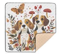 Cartoon Beagle Dogs White Cute Large Sturdy Baby Playmat for Indoor Outdoor 1-Piecing Infant Play Activity Mat for Babies Infants Toddlers, 50'' x 50''