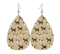 Cartoon Beagle Dogs Women'S Drop-Shaped Leather Earrings Are Suitable For Parties, Holiday Parties And Gifts.
