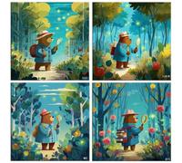 Cartoon Bear Diamond Painting Kits for Beginners Adults 14x14in z-453