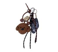 Cartoon Bear Dog Holder Plush Ornament for Purses and Car Soft and Comfortable Bag Pendant Car Ornament for Women Bear Dog Accessory