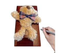 Cartoon Bear Notebook, Soft Plush Cover with Bow Ornamental A5 Student Notebook, Portable Children's Journal for School and Travel, Cute Kawaii Gift Boys and Girls, Compact Size 7x