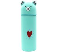 Cartoon Bear Pencil Bag - Cute Pen Box Organizer with Zipper, Portable Stationery Holder for School Supplies | Travel Makeup Bag, C Carrier, Little Green Bear, Consulte la descripción, See description