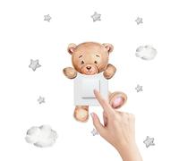 Cartoon Bear Star - Bear Light Ŝwitch Decals, Cartoon Star Wall Stickers for Kids Rooms | Cute Nursery Wall Decor Decals | for Bedroom, Den, Living Room, Nursery, Easy Apply Fade Resistant Wallpaper