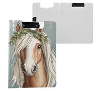 Cartoon Beautiful Horse Clipboard Folder, A4 Size Folder Clipboard with Pen Slot for Office School