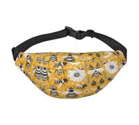 cartoon bee Boys large waist bag, travel crossbody waist bag, suitable for enjoying sports, running, cycling, travel, fishing