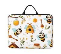 Cartoon-Bee-Honey 14-Inch Laptop Case, Portable Laptop Computer Sleeve With Zipper Closure