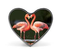 Cartoon Bee Lapel Pin Cute Heart Brooch Badge Fashion Tie Tack Pin for Hats, Clothing, Bags Unique Accessories Gift for Men & Women, Flamingos Kiss in The Lake, Love form