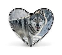 Cartoon Bee Lapel Pin Cute Heart Brooch Badge Fashion Tie Tack Pin for Hats, Clothing, Bags Unique Accessories Gift for Men & Women, Howling wolf, Love form