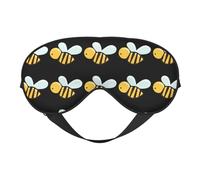 Cartoon Bee Night Mask Soft Reversible Eye Cover Adjustable Strap Light Blocking Comfortable Rest
