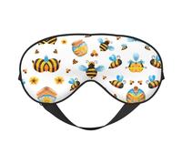Cartoon Bee Pattern Print Soft Eye Mask/Sleep Eye Mask/Blackout Eye Mask, Suitable for Travel/Office/Yoga/Nap