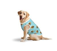 Cartoon Bee Pattern Soft Cotton T-Shirt Vest for Large Dogs, Print Pet Clothes Breathable Pet Pullover Tee Sleeveless Sweatshirt (3xl-5xl)