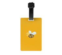 Cartoon Bee Print Luggage Tags for Suitcases Labels Set Waterproof Easy-to-Identify Travel Daily Use
