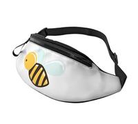 Cartoon Bee Print Unisex Pack Waist Bag Travel Accessory for Sunglasses Wallets Passports Key