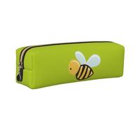 Cartoon Bee Print Unisex Pencil Case Pouch Office Travel Stationery Organizer Storage Bag