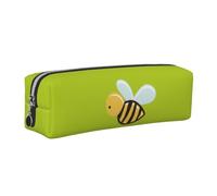 Cartoon Bee Print Unisex Pencil Case Pouch Office Travel Stationery Organizer Storage Bag