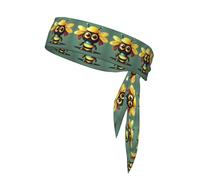 Cartoon Bee Sports Head Tie Beach Summer Tropical Tie Sweatband Headband Men Women Elastic Moisture for Running