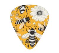 cartoon bee Stylish and durable guitar picks, three types of thin, medium and heavy guitar picks (12 pieces), suitable for guitar, bass, electric guitar, ukulele,