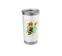Cartoon Bee with Drinking Horn and Honey Wine - Mead Stainless Steel Insulated Tumbler