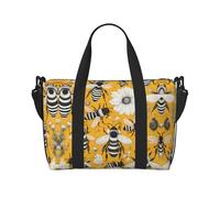 cartoon bee Women's Hand-held Crossbody Travel Bag, Casual Handbag with Zipper, Suitable for Work, Travel, Fitness, Travel