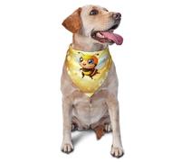 Cartoon Bees And Sunflowers Printed Graphic Pet Triangle Scarf For Dogs & Cats, Adjustable Cute Pet Bandana For & Photo Shoots
