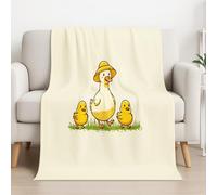 Cartoon Beige Yellow Blanket Gifts for Adults Boys Animation Simple Duck Microfiber Throw Blankets Soft Comfy Lightweight for Home Decor Couch Bed Sofa 52in × 59in (130cm × 150cm)