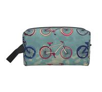 Cartoon Bikes Cycling Printed Makeup Bag Travel Portable Cosmetic Bag Large Capacity Makeup Case Toiletry Handbag Organiser for Women