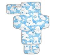 Cartoon Binturong Sky Blue Reusable Portable Changing pad with Tissue Pocket Diaper Changing pad Travel for Moms, Dads cambiador de pa?ales para Bebes