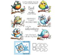Cartoon Bird Branch Clear Stamps and Cutting Dies Sets for Card Making