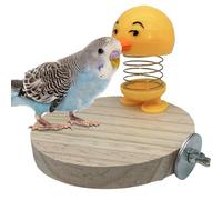 Cartoon Bird Spring Toy, Parrot Cage Chew Toys with Spring Stand, Bird Toy for Budgerigar Cockatiel Conure, Fun Cage Decoration for Small Birds and Pet Birds in Birdcage Playtime Setup